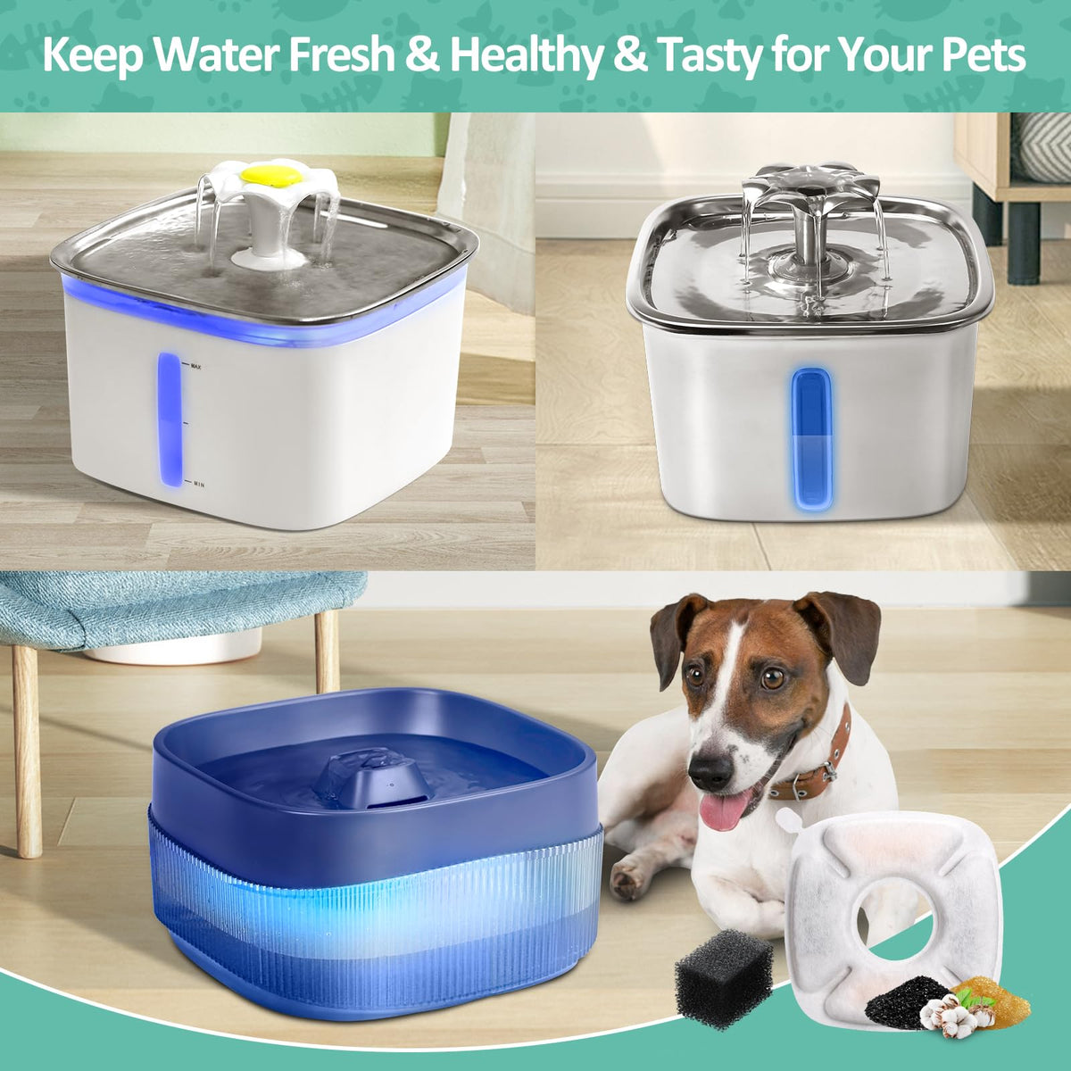 Pet Water Fountain Replacement Filters & Pre-Filters