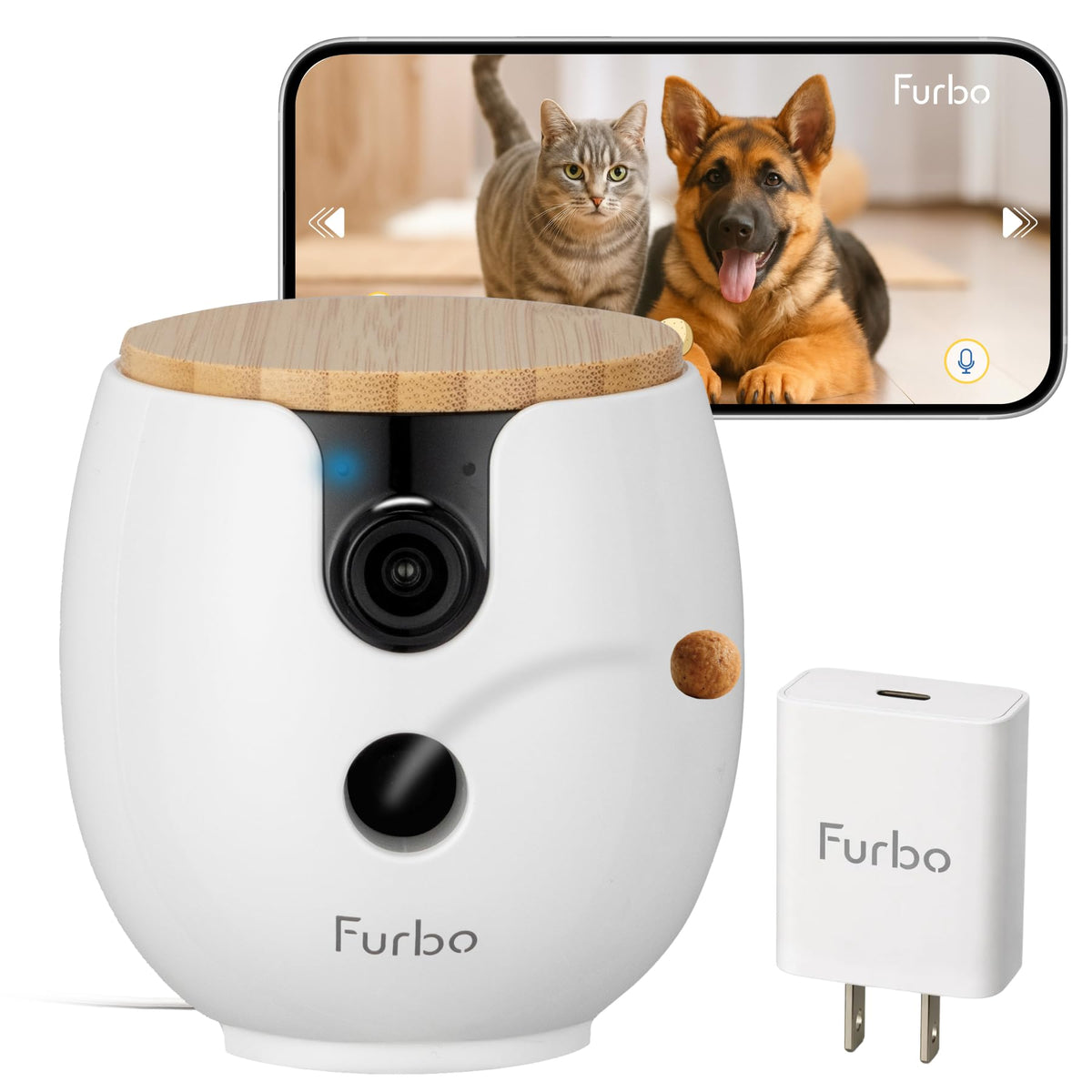 360° 2K Pet Camera with Treat Dispenser & Two-Way Audio