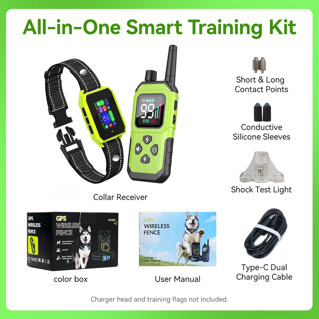 GPS Wireless Dog Fence, 2-1 Smart GPS Wireless Dog Fence