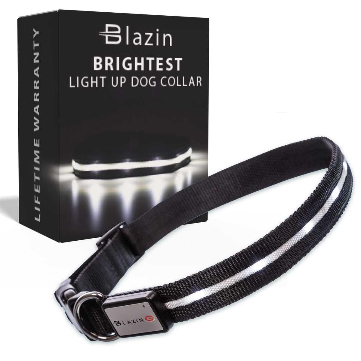 USB Rechargeable LED Light-Up Dog Collar
