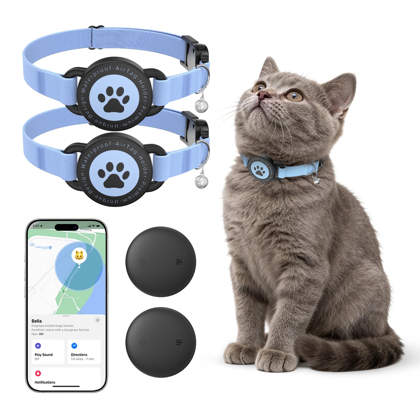 Cat GPS Tracking Collar (iOS & Android), Bluetooth