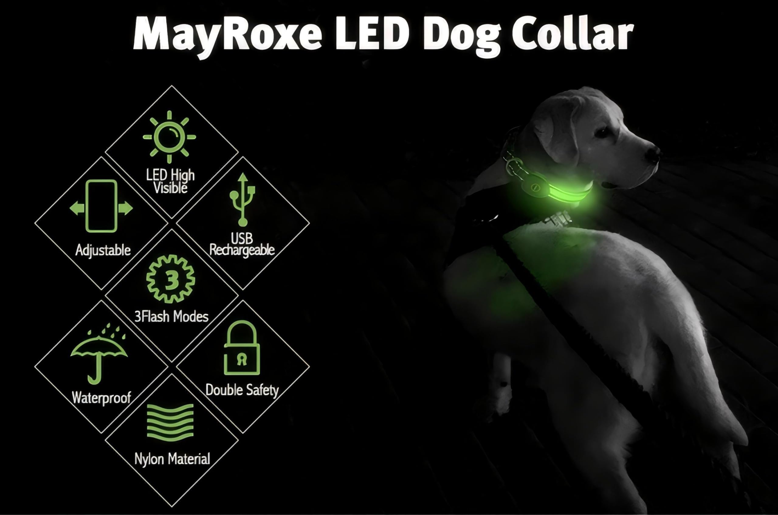 Rechargeable LED Heart Pet Collar