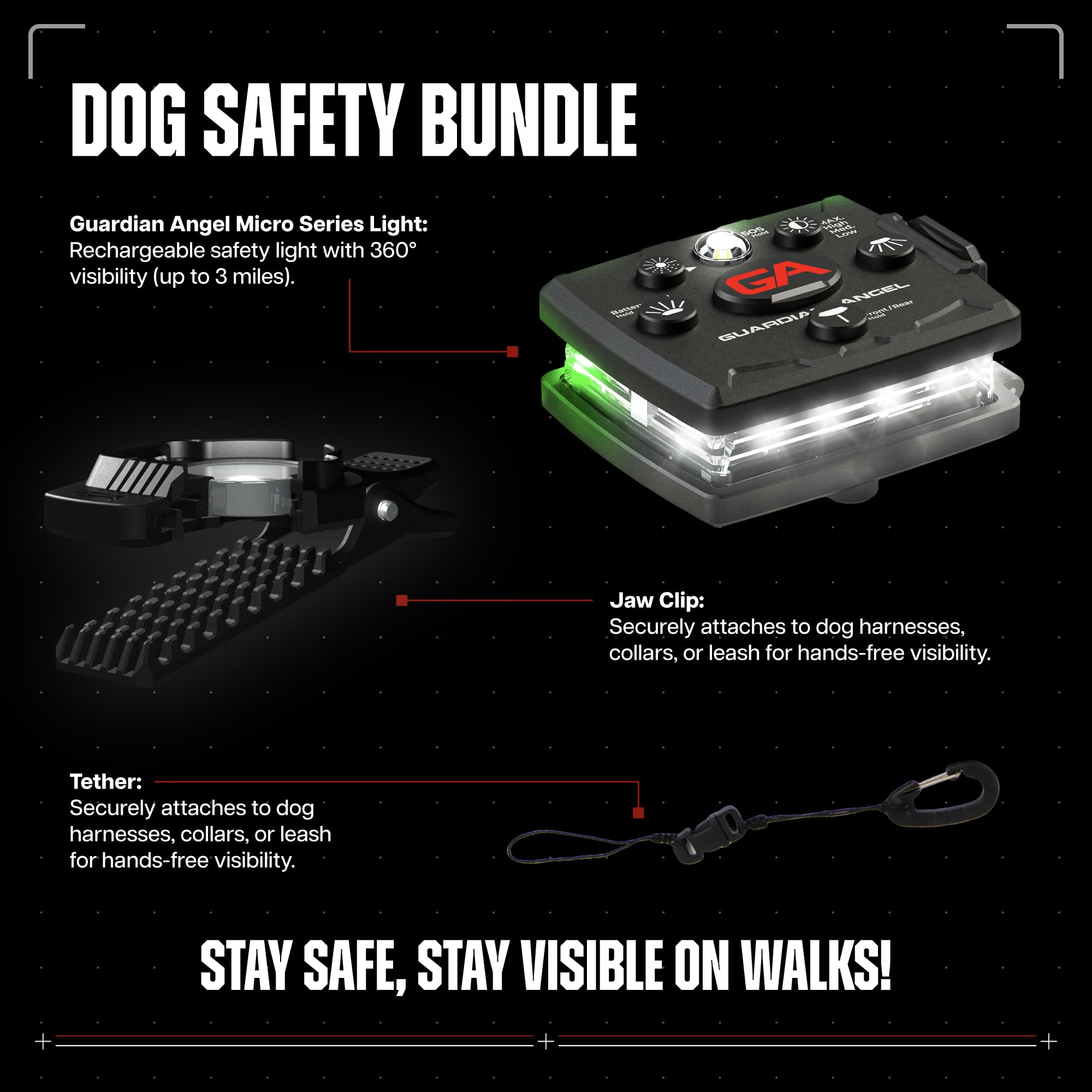 Dog Walking Safety Light Kit