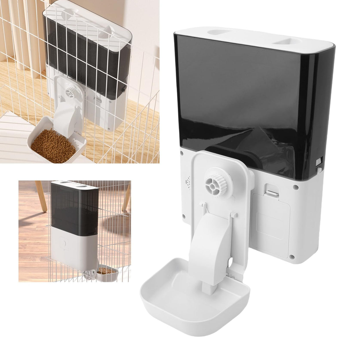 banapoy Hanging Automatic Pet Feeder, Timed Cage Mount Food Dispenser
