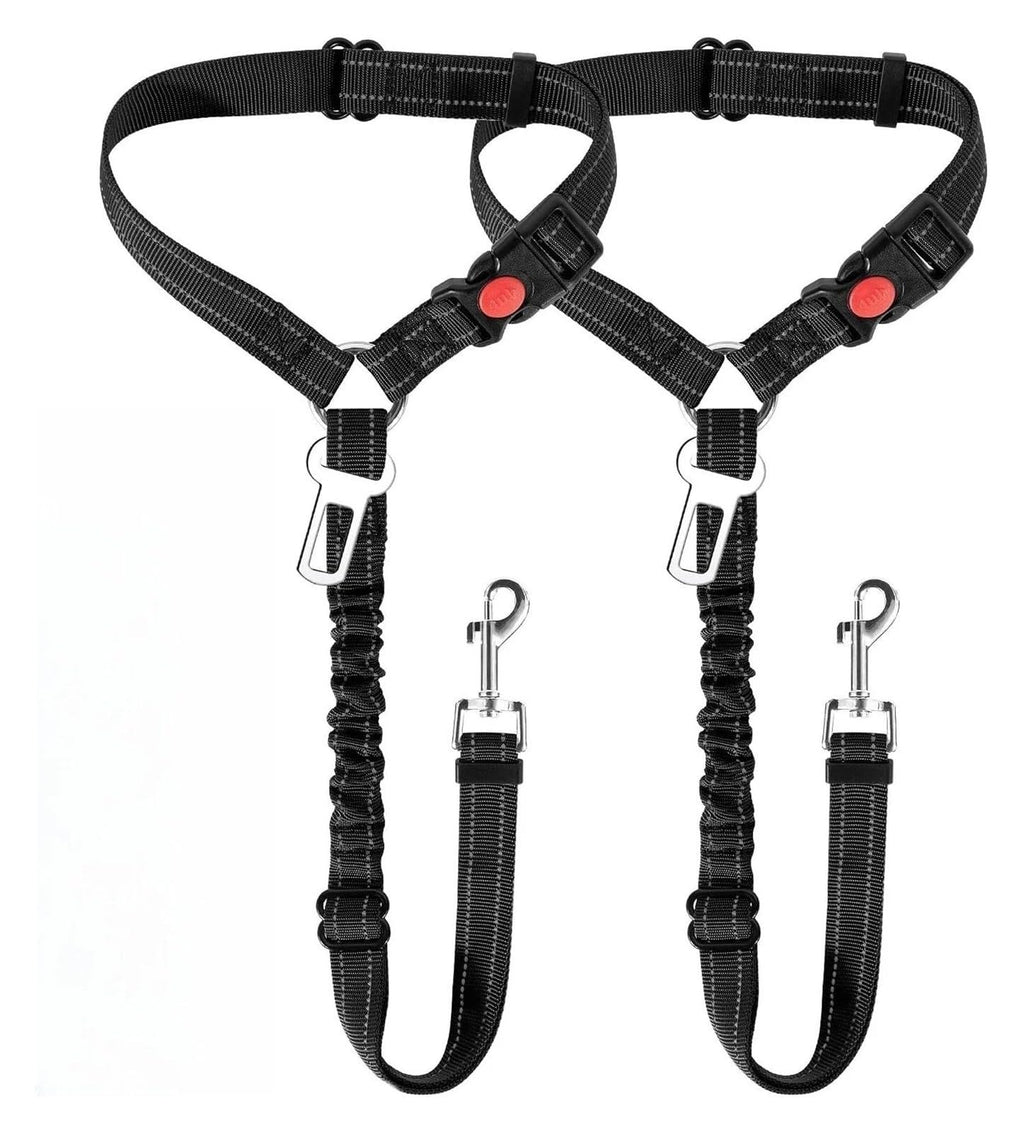 Adjustable Reflective Dog Car Seat Belt with Bungee