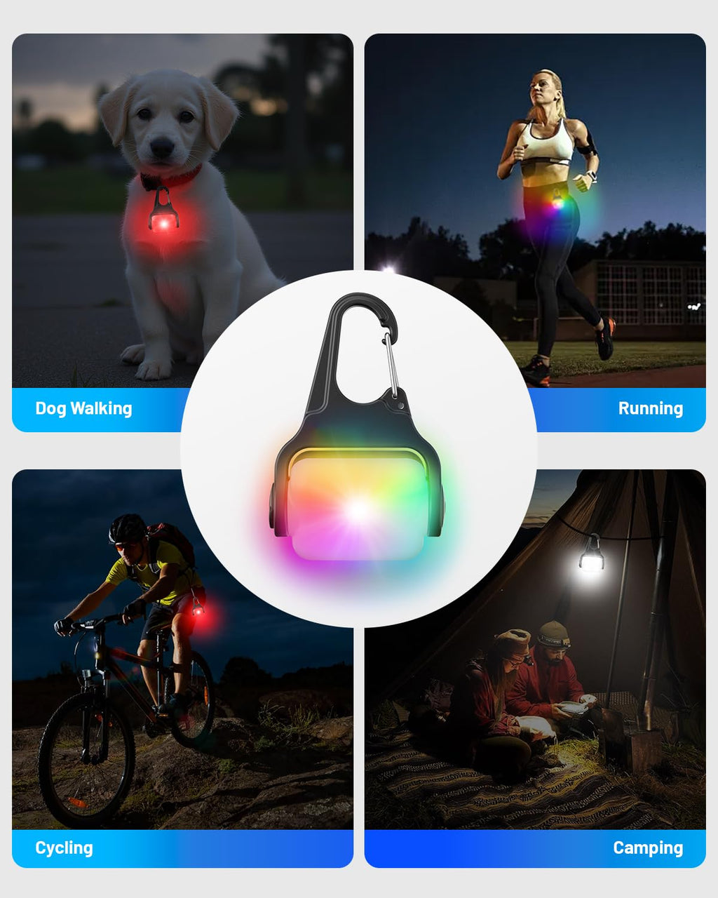 2-Pack Rechargeable Color-Changing Dog Collar Lights