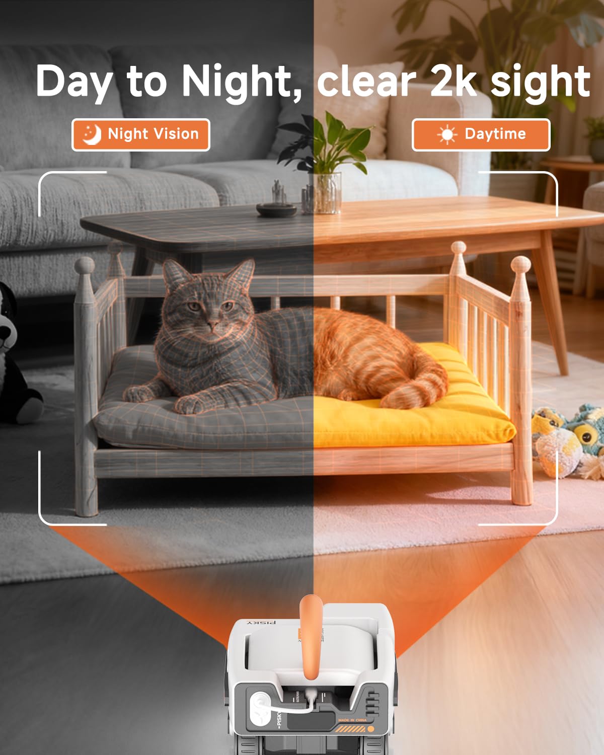 AI Pet Rover Camera with Auto Tracking & 2K Live View