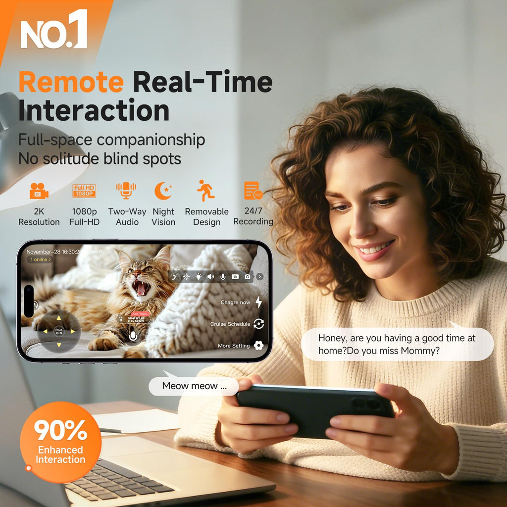 AI Pet Robot Companion with Camera & Treat Dispenser