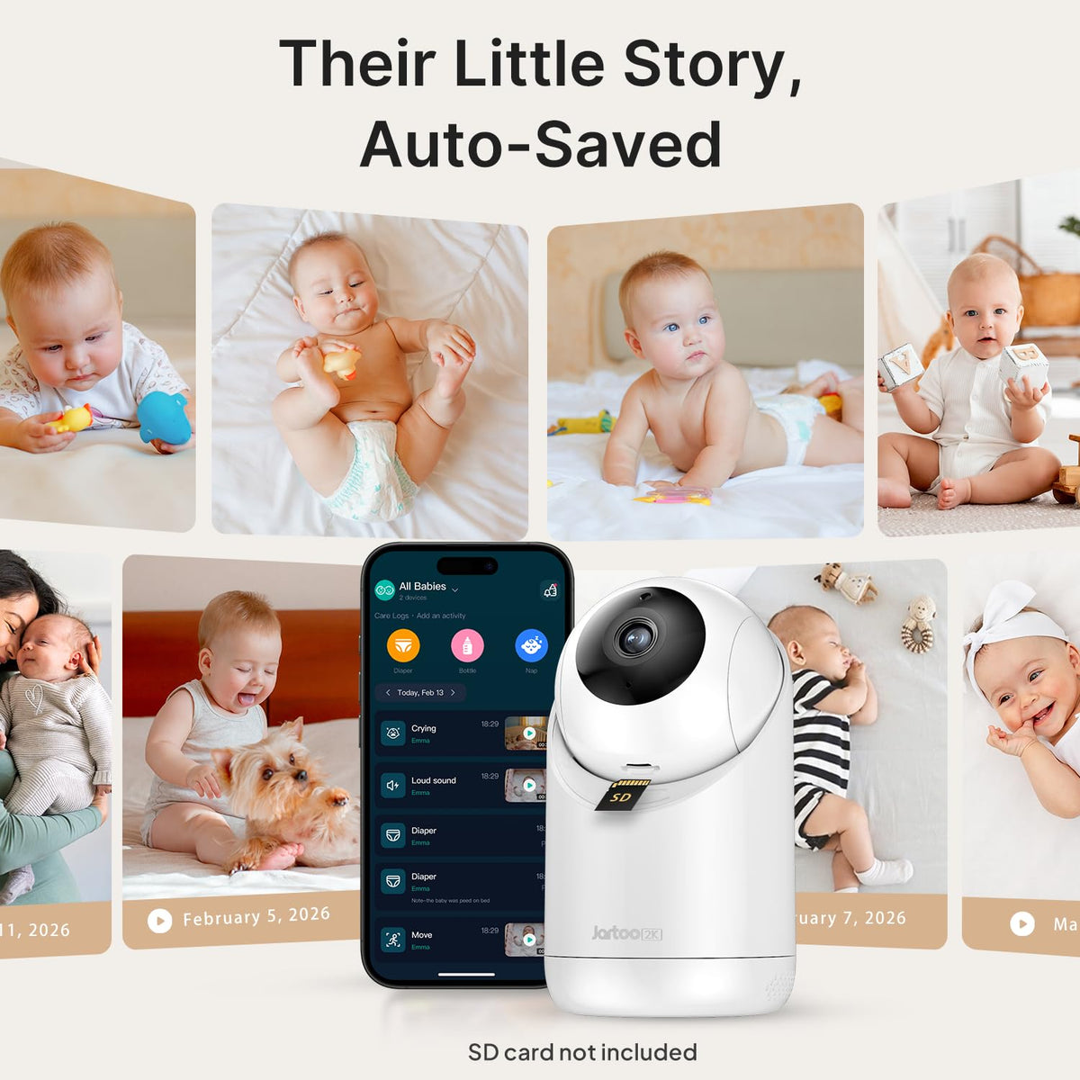 2K Indoor Pet Camera with AI Detection & Two-Way Audio