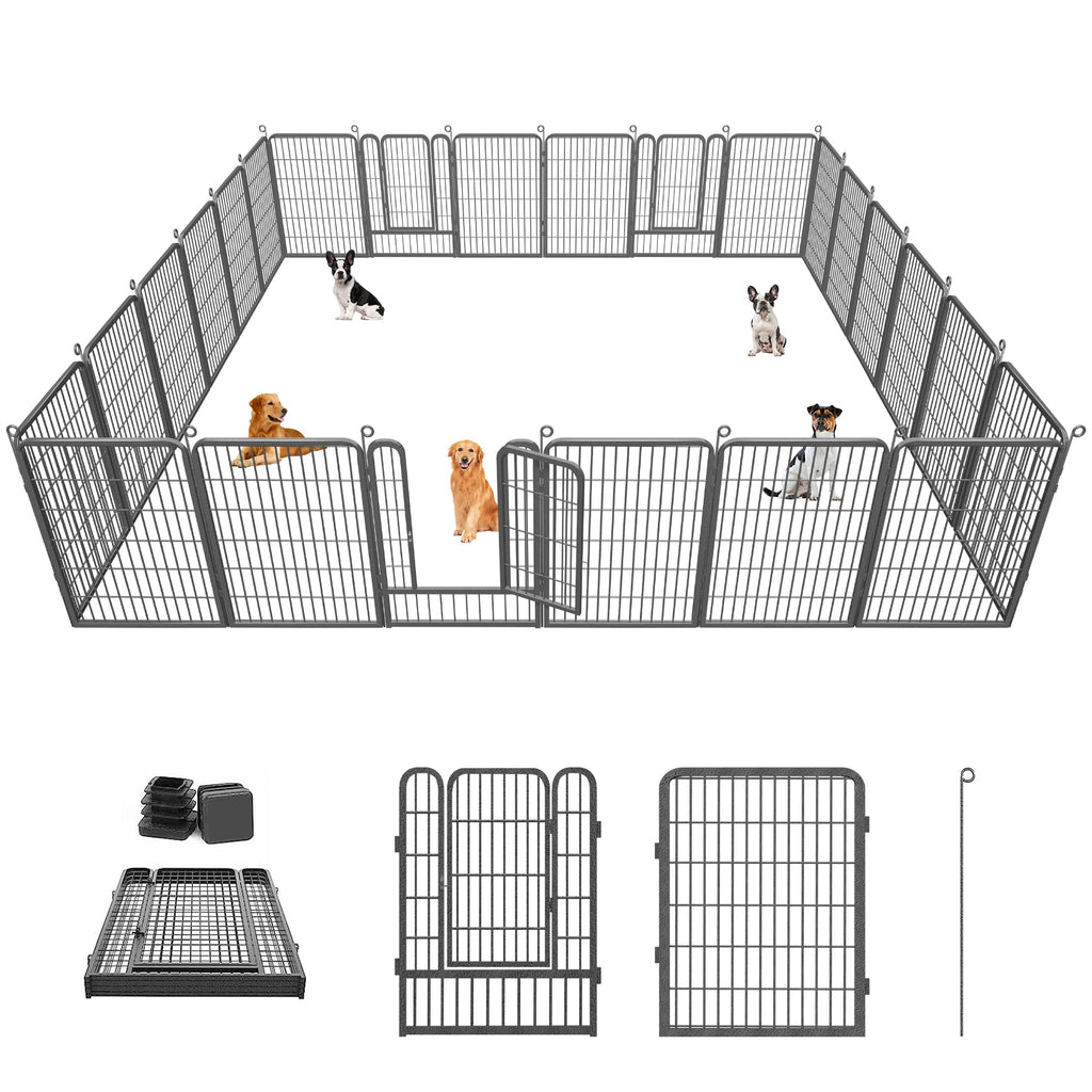 40" Portable Metal Dog Exercise Pen for Outdoor Use