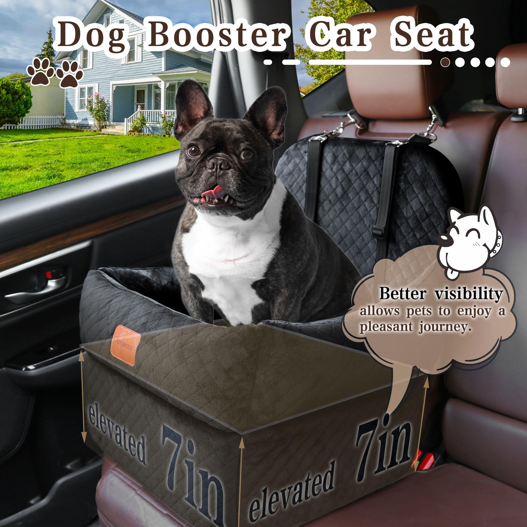 Dog Booster Car Seat for Small/Medium Dogs