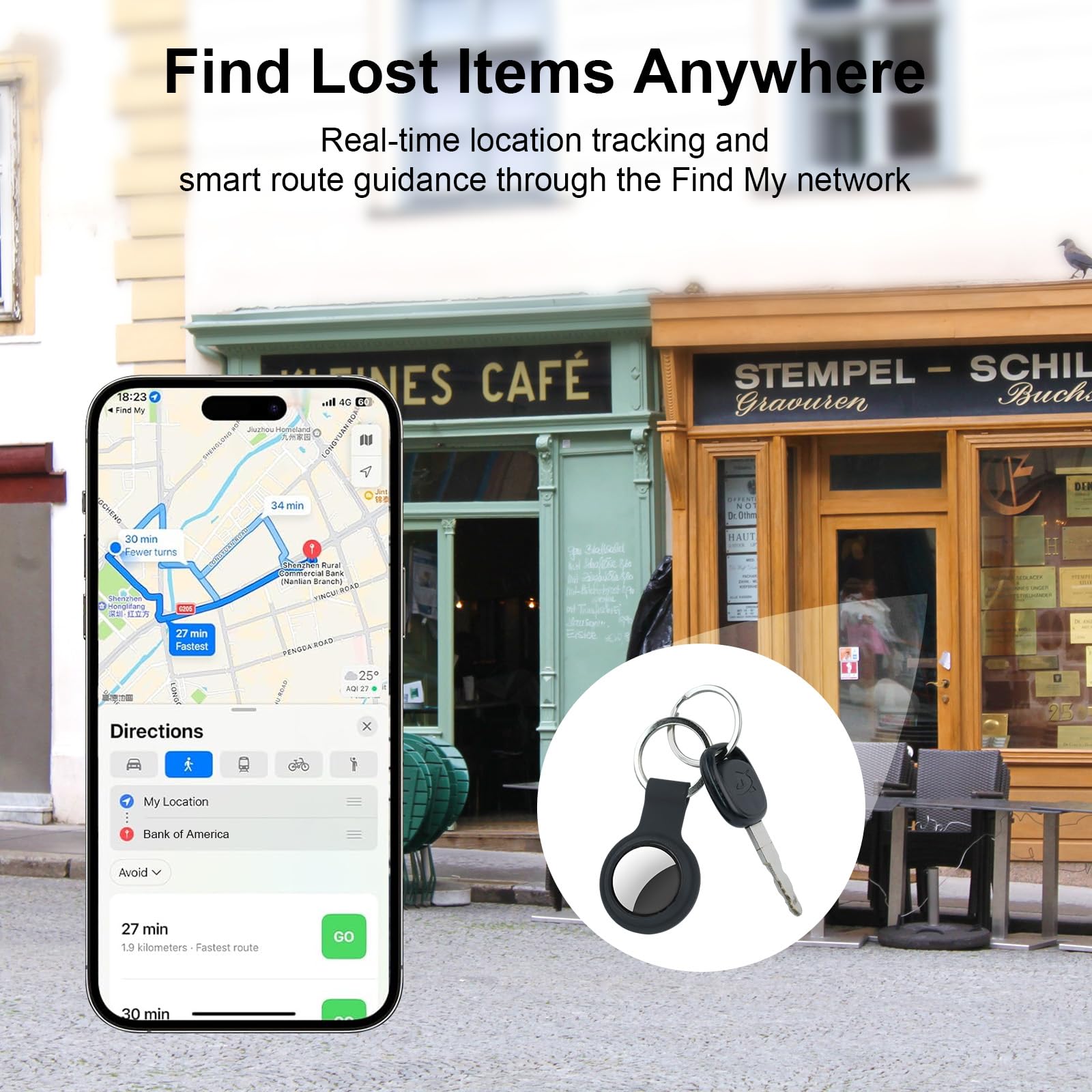 Tracker Tags-2 Pack Item Finder Compatible with Apple Find My (iOS Only)