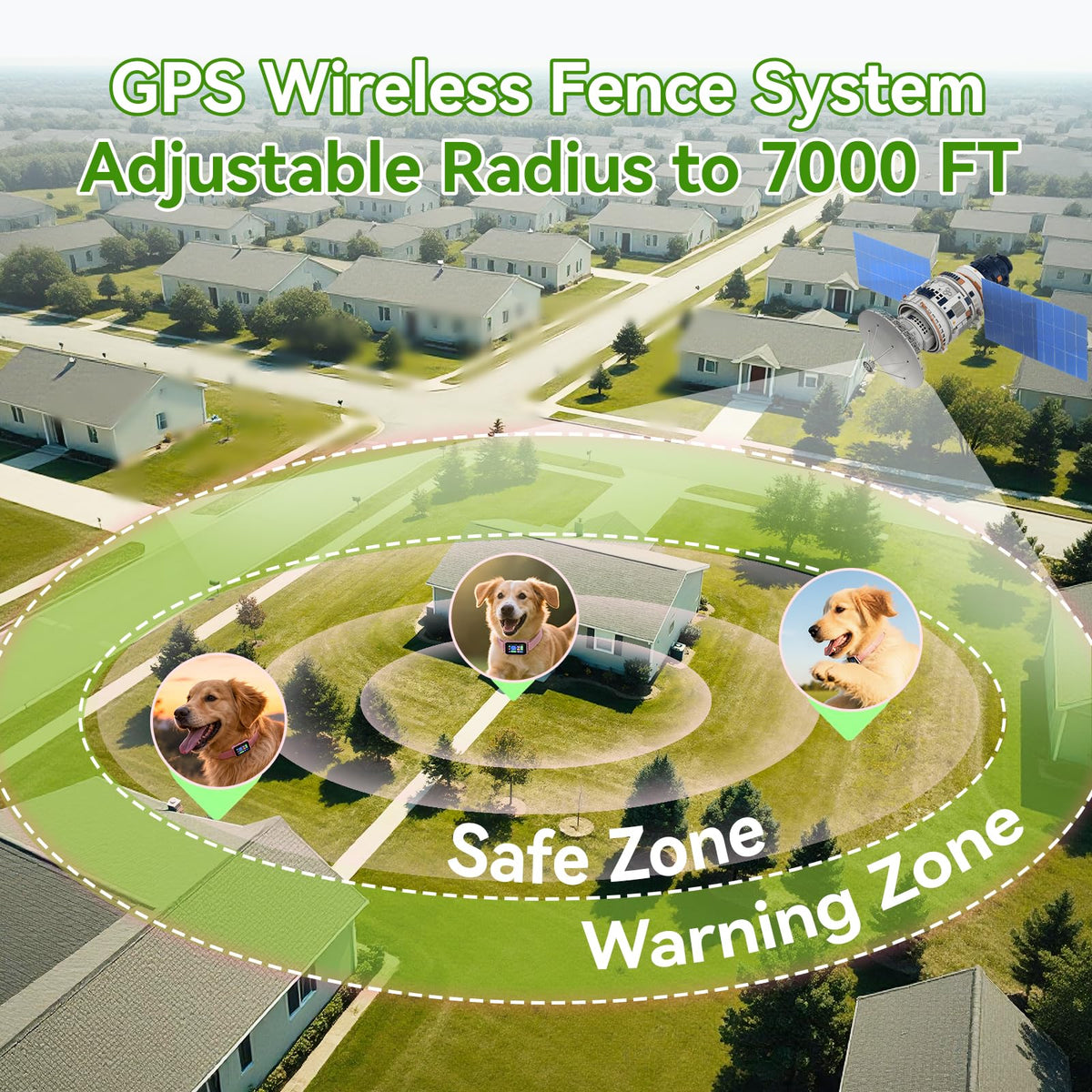 GPS Wireless Dog Fence, 2-1 Smart GPS Wireless Dog Fence