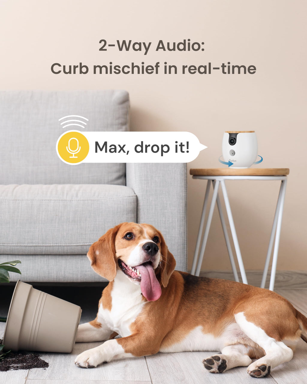 360° 2K Pet Camera with Treat Dispenser & Two-Way Audio