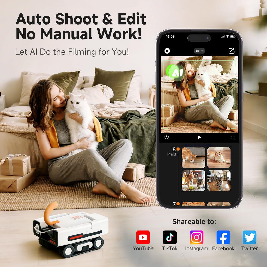 AI Pet Robot Companion with Camera & Treat Dispenser