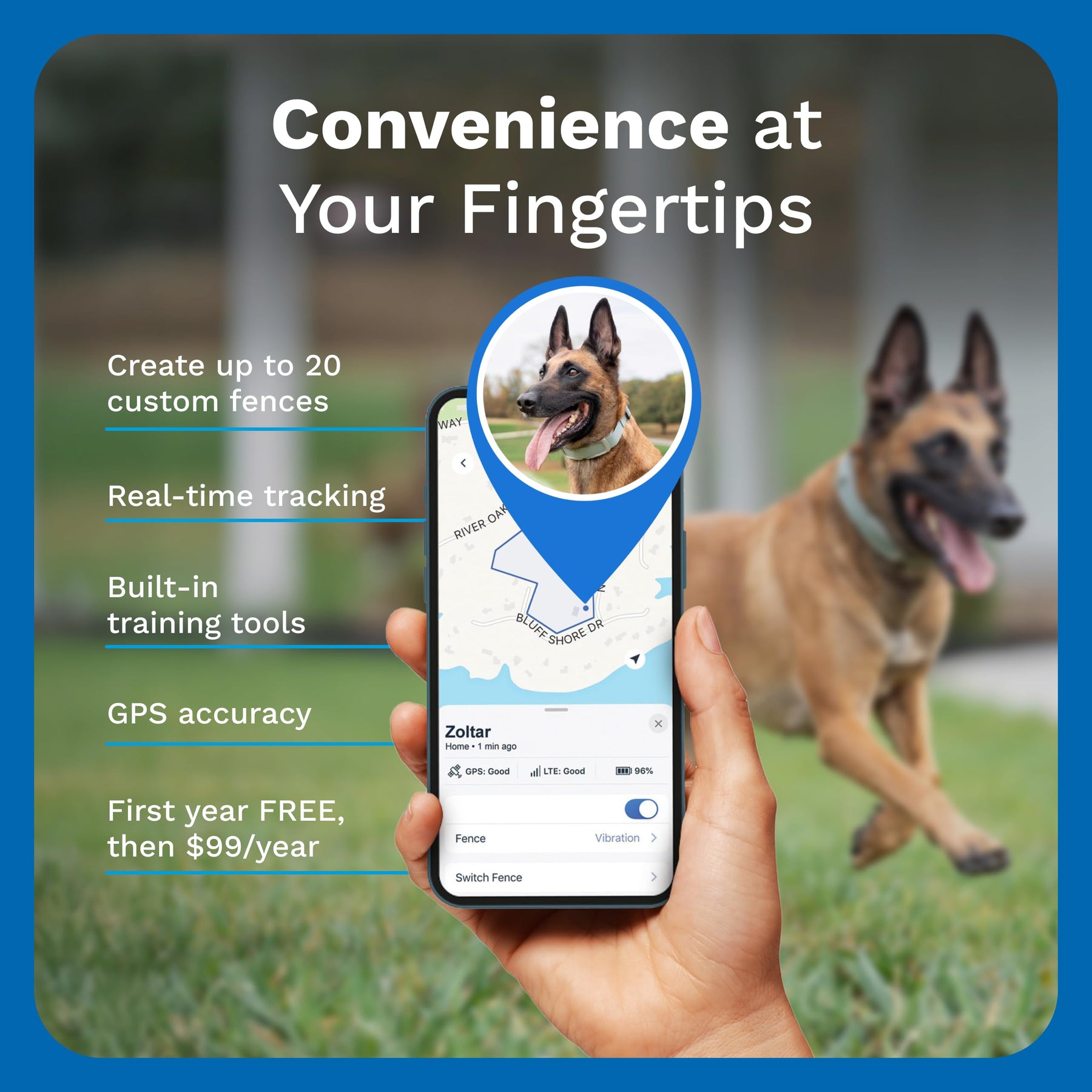 GPS Wireless Dog Fence & Tracking Collar