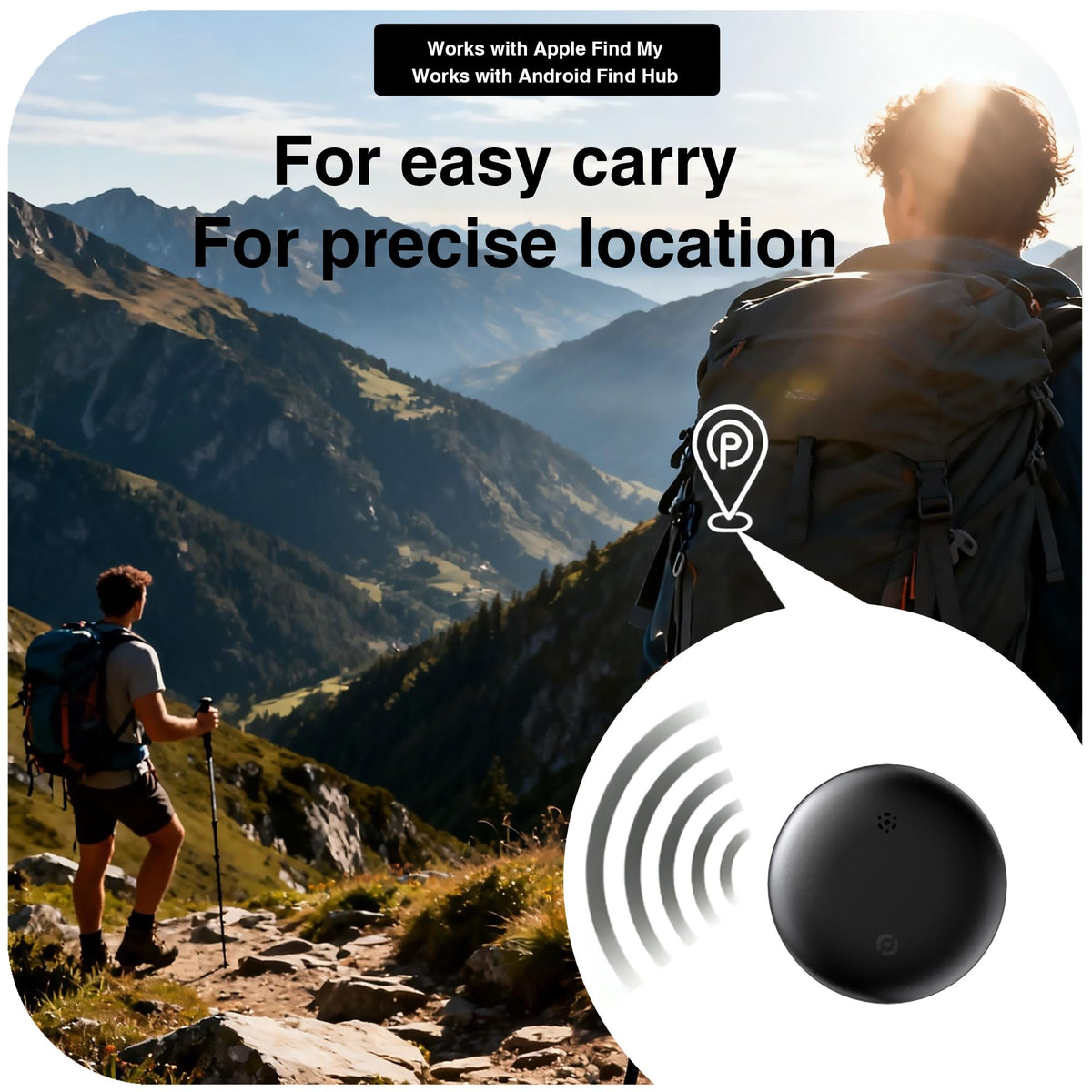 BlissfulTails Bluetooth Tracker, Apple Find My & Android Find Hub (2 Pack)