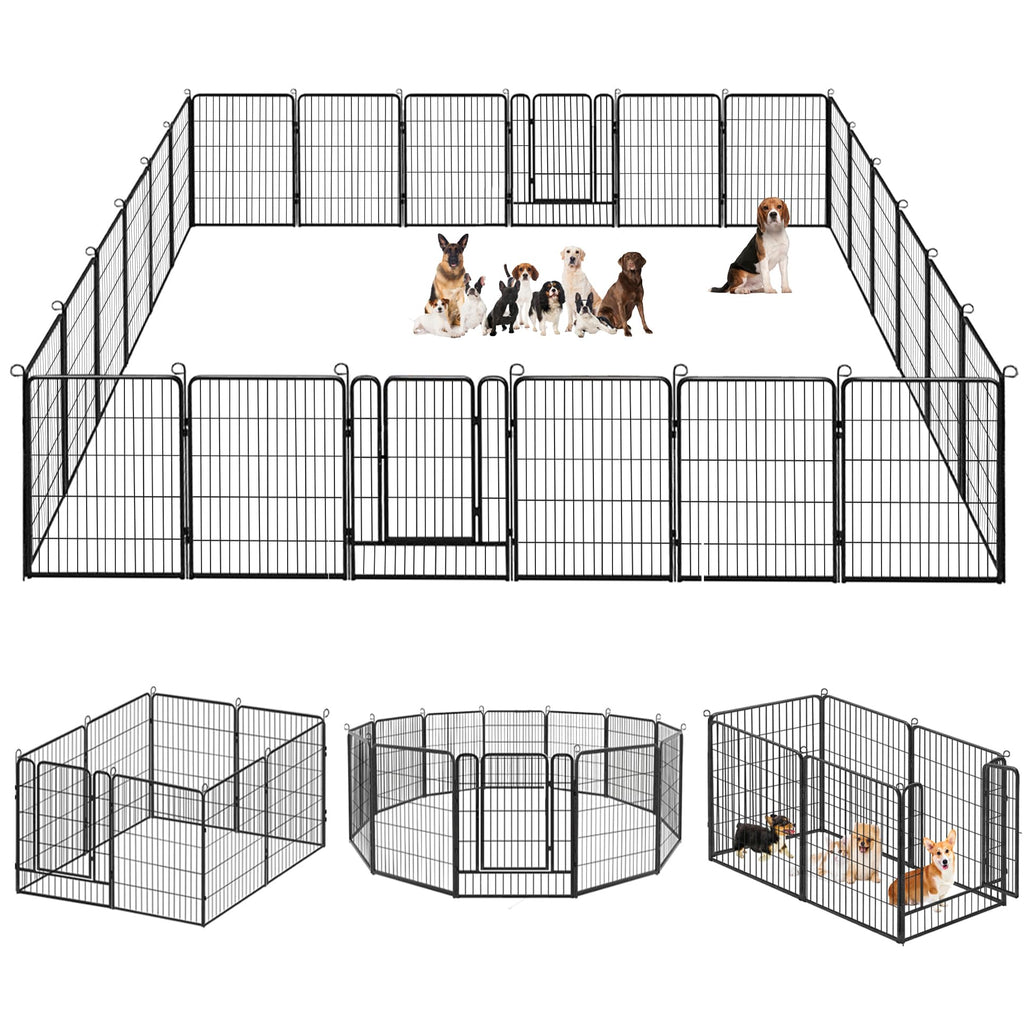 40" Portable Metal Dog Exercise Pen for Outdoor Use