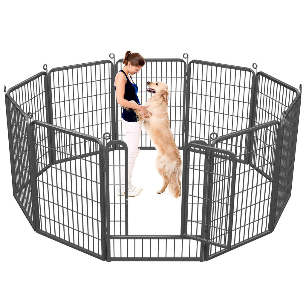 40" Portable Metal Dog Exercise Pen for Outdoor Use