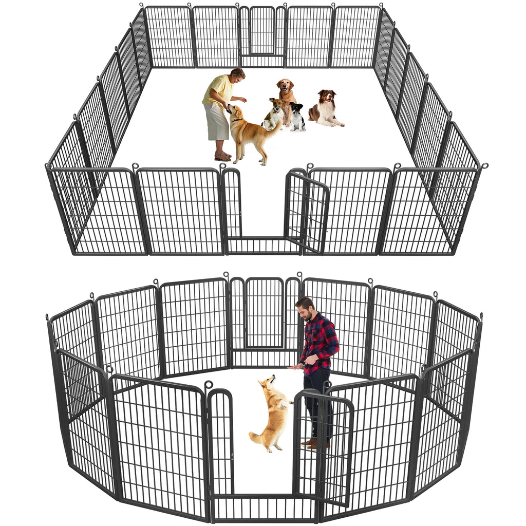 40" Portable Metal Dog Exercise Pen for Outdoor Use