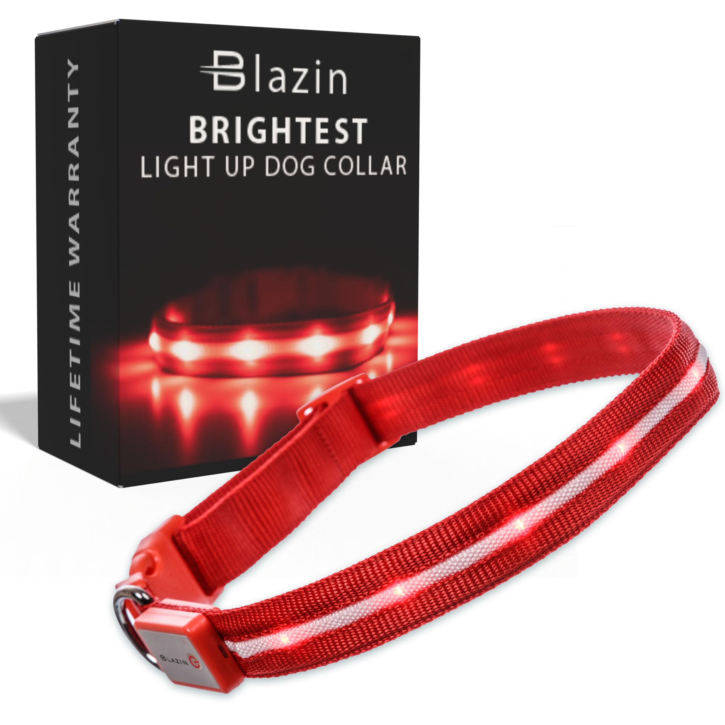 USB Rechargeable LED Light-Up Dog Collar