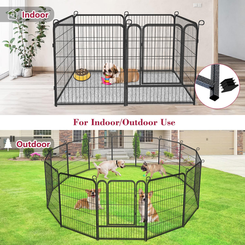 40" Portable Metal Dog Exercise Pen for Outdoor Use