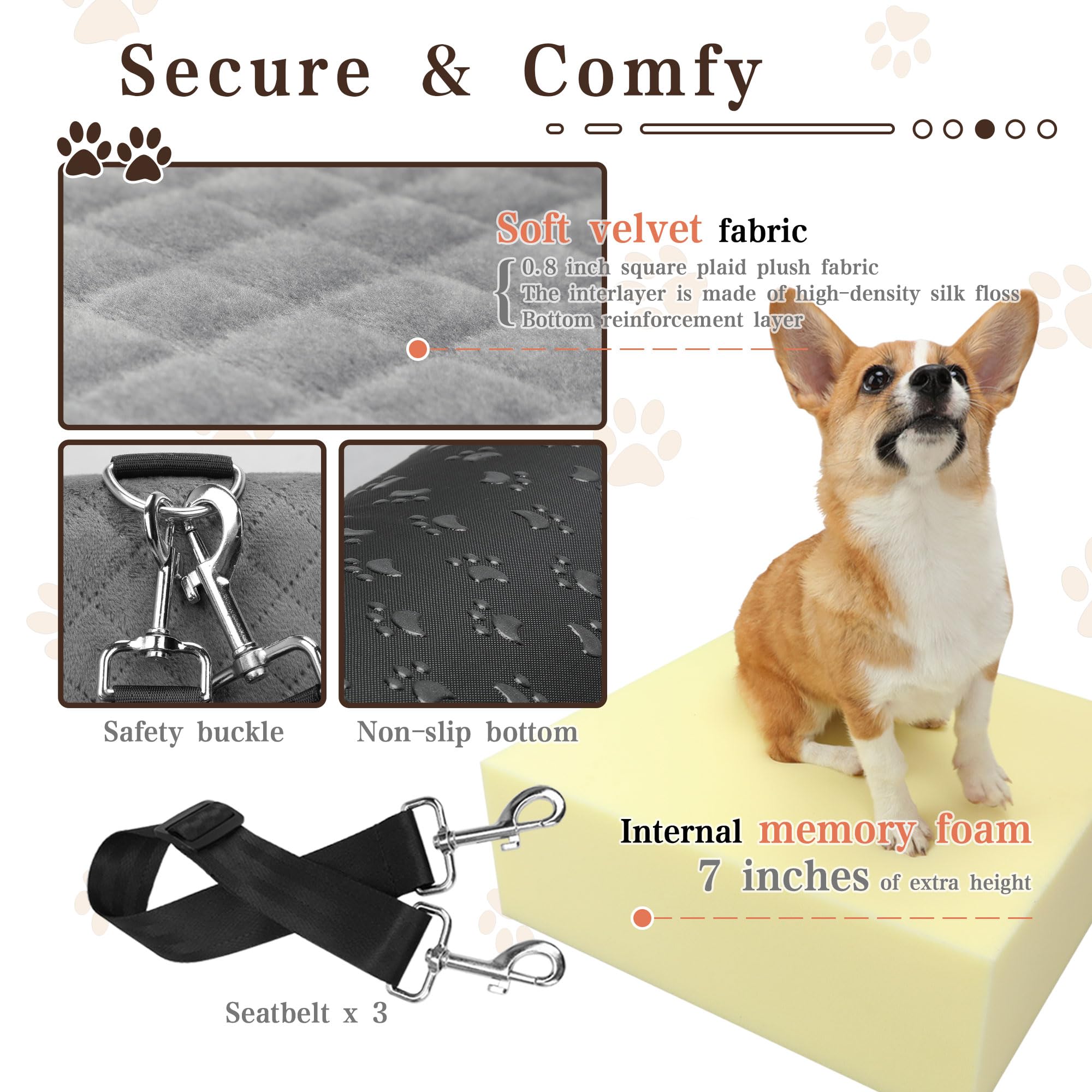 Dog Booster Car Seat for Small/Medium Dogs