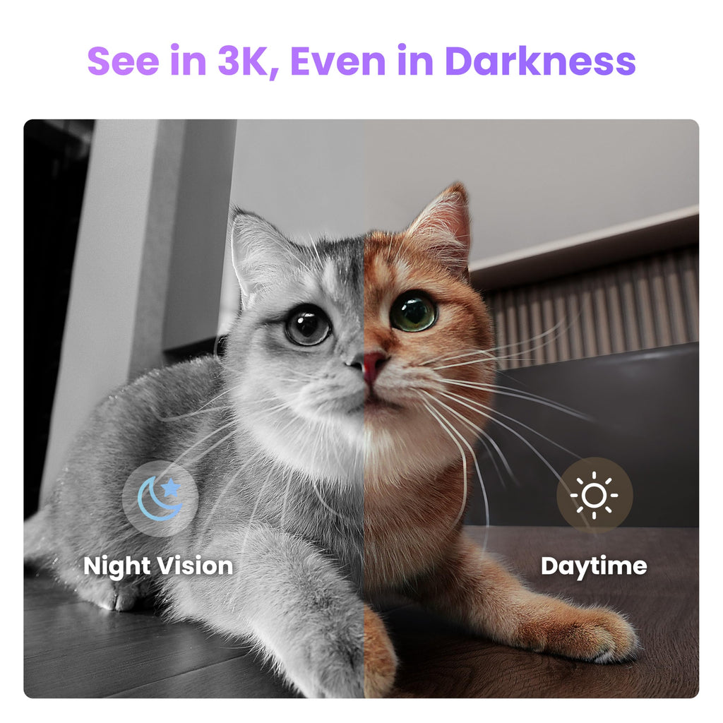 3K Smart Pet Robot Camera for Indoor Monitoring