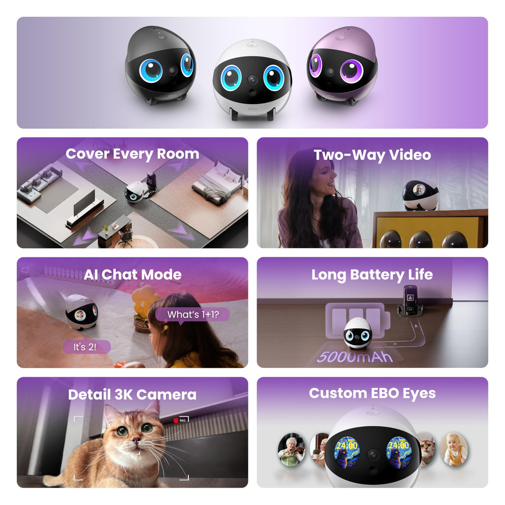 3K Smart Pet Robot Camera for Indoor Monitoring