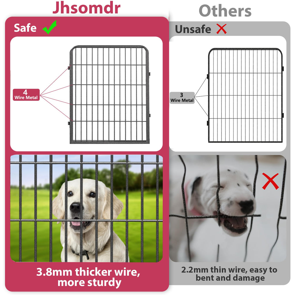 40" Portable Metal Dog Exercise Pen for Outdoor Use