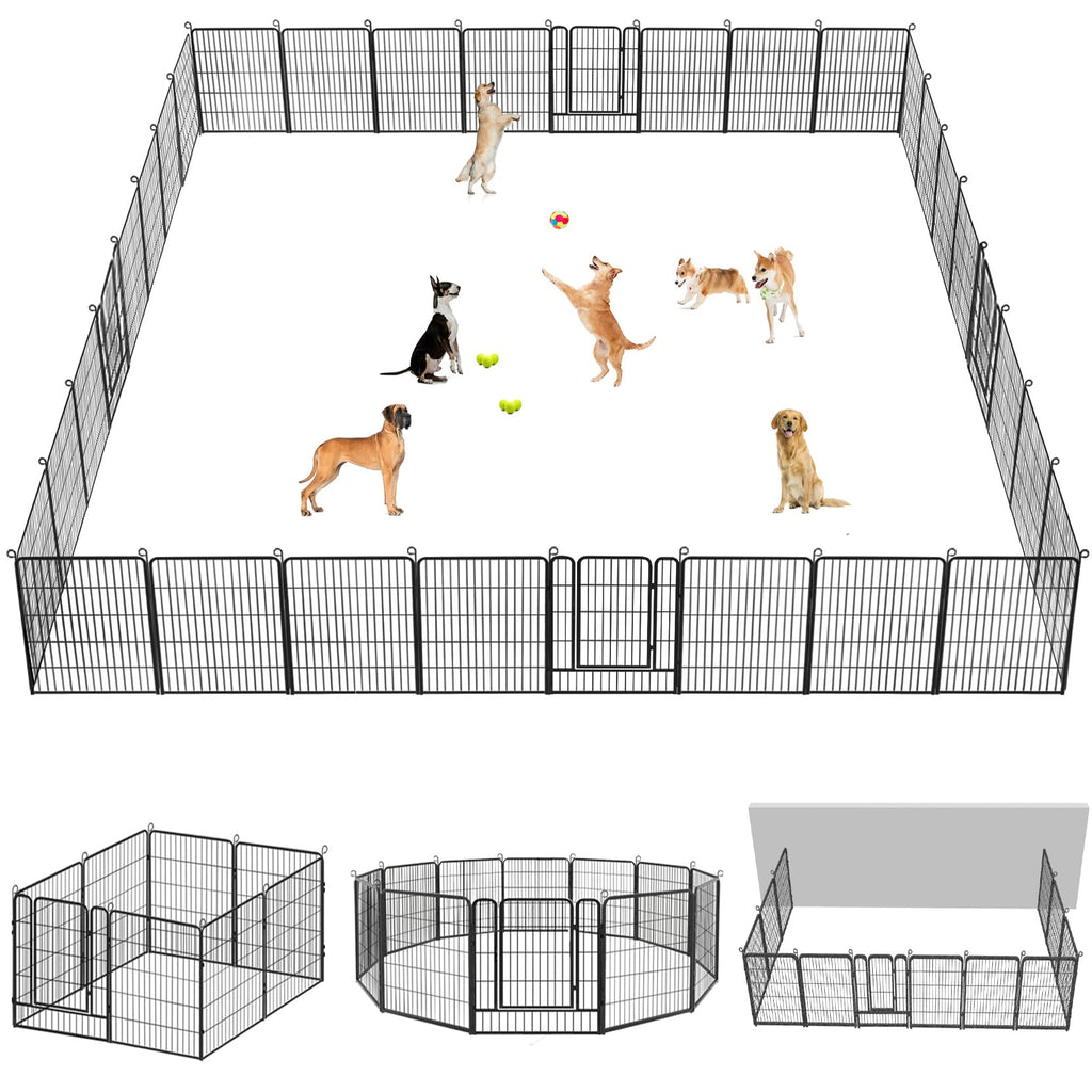 40" Portable Metal Dog Exercise Pen for Outdoor Use