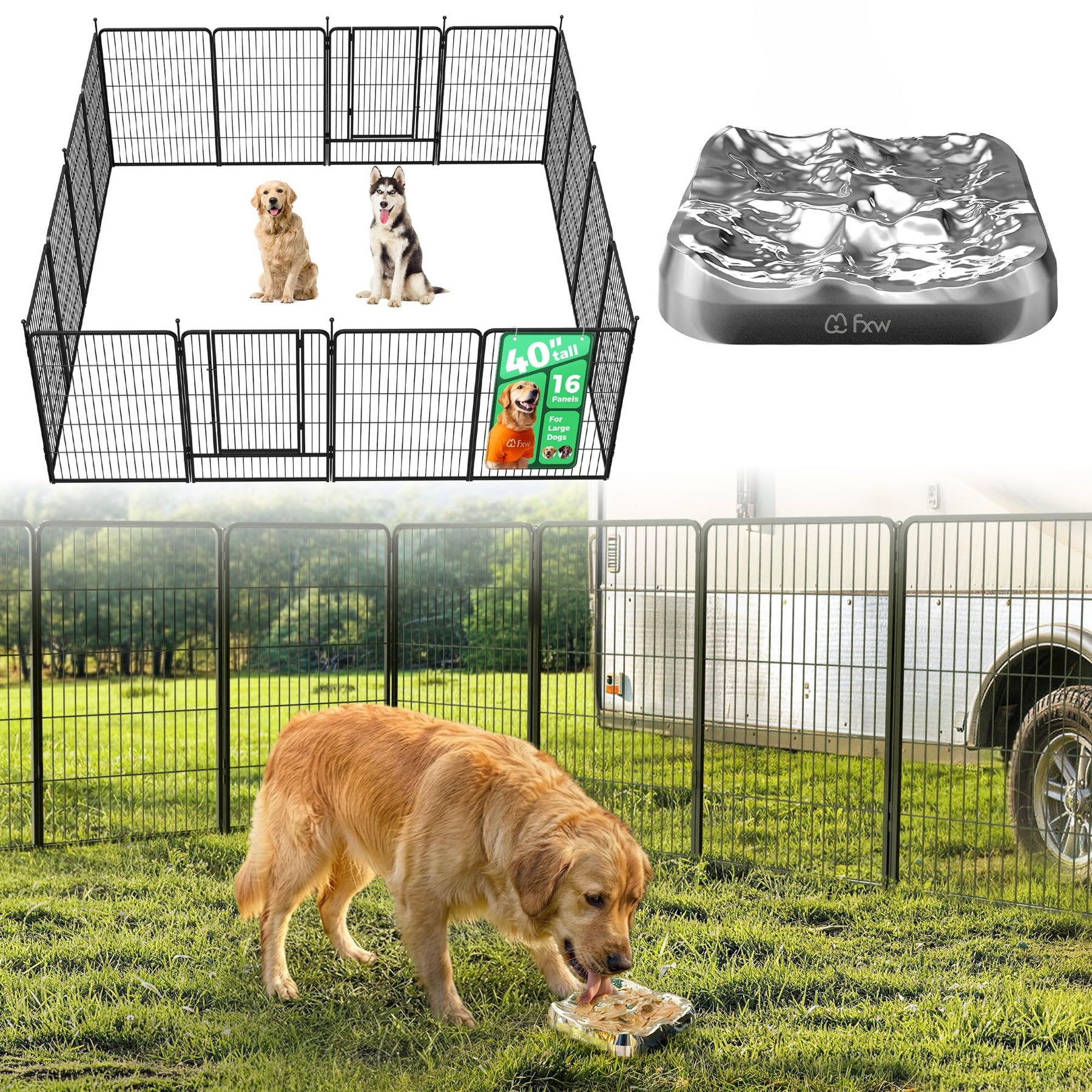 FXW Instant Dog Playpen, RV Camping, Outdoor & Yard