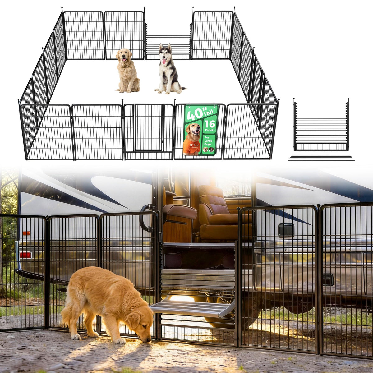 FXW Instant Dog Playpen, RV Camping, Outdoor & Yard