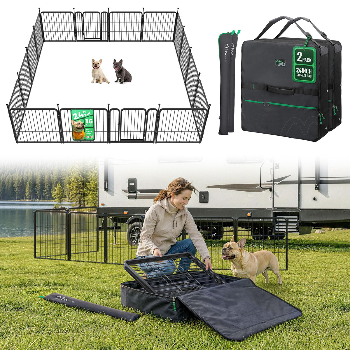 FXW Rollick Dog Playpen, Indoor, Yard & RV Camping