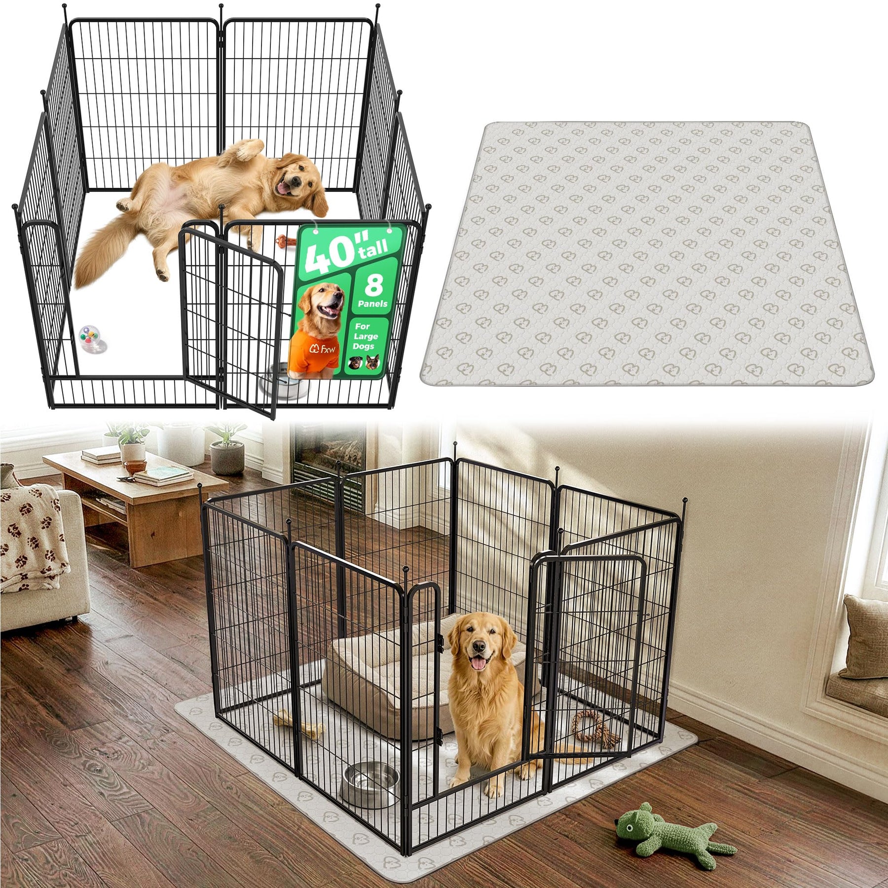 FXW Rollick Dog Playpen, Indoor, Yard & RV Camping