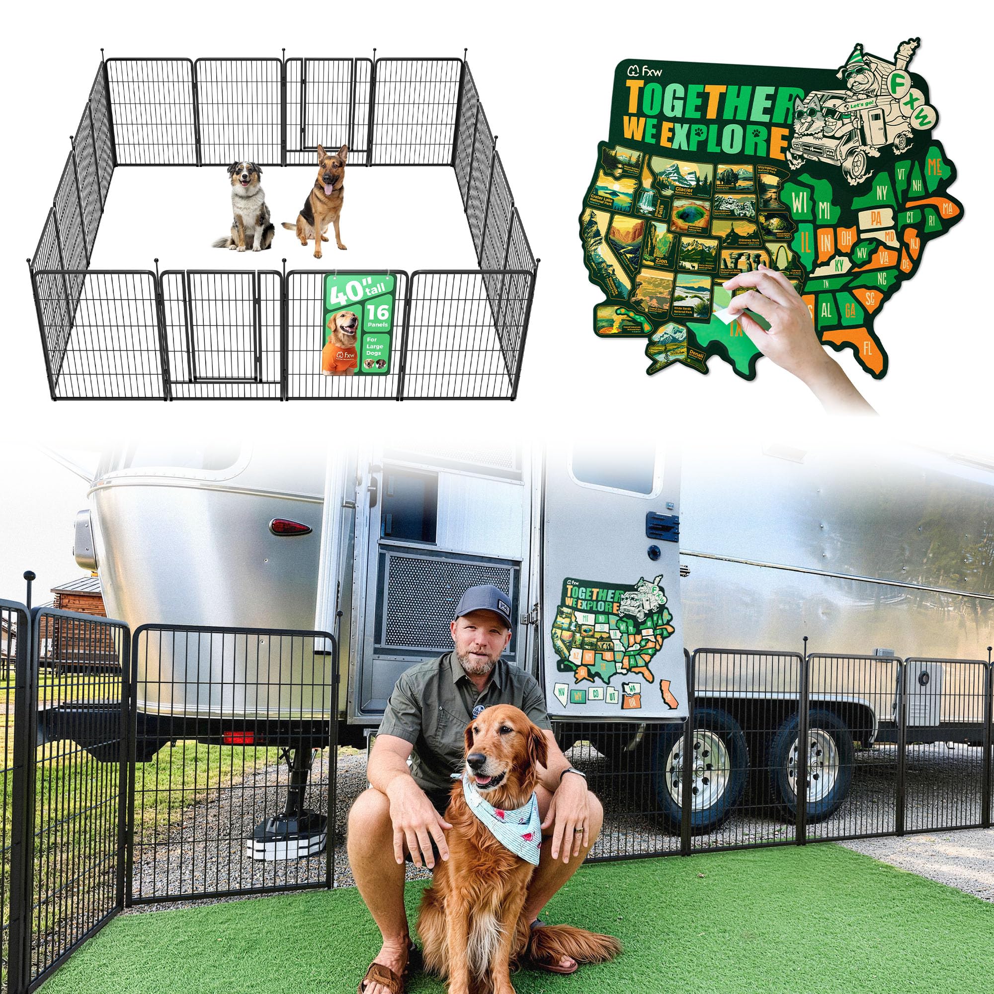 FXW Instant Dog Playpen, RV Camping, Outdoor & Yard