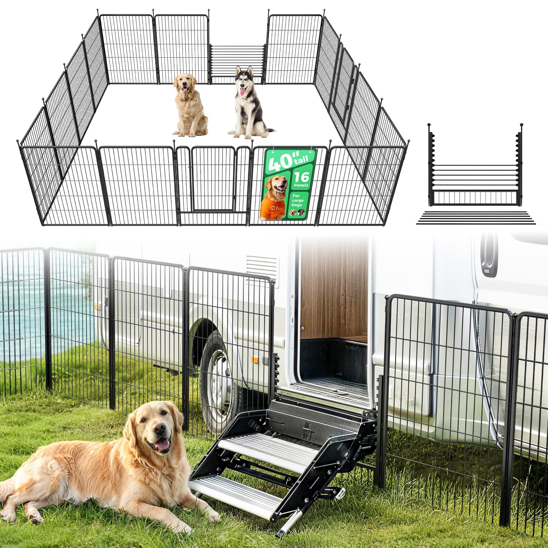 FXW Rollick Dog Playpen, Indoor, Yard & RV Camping