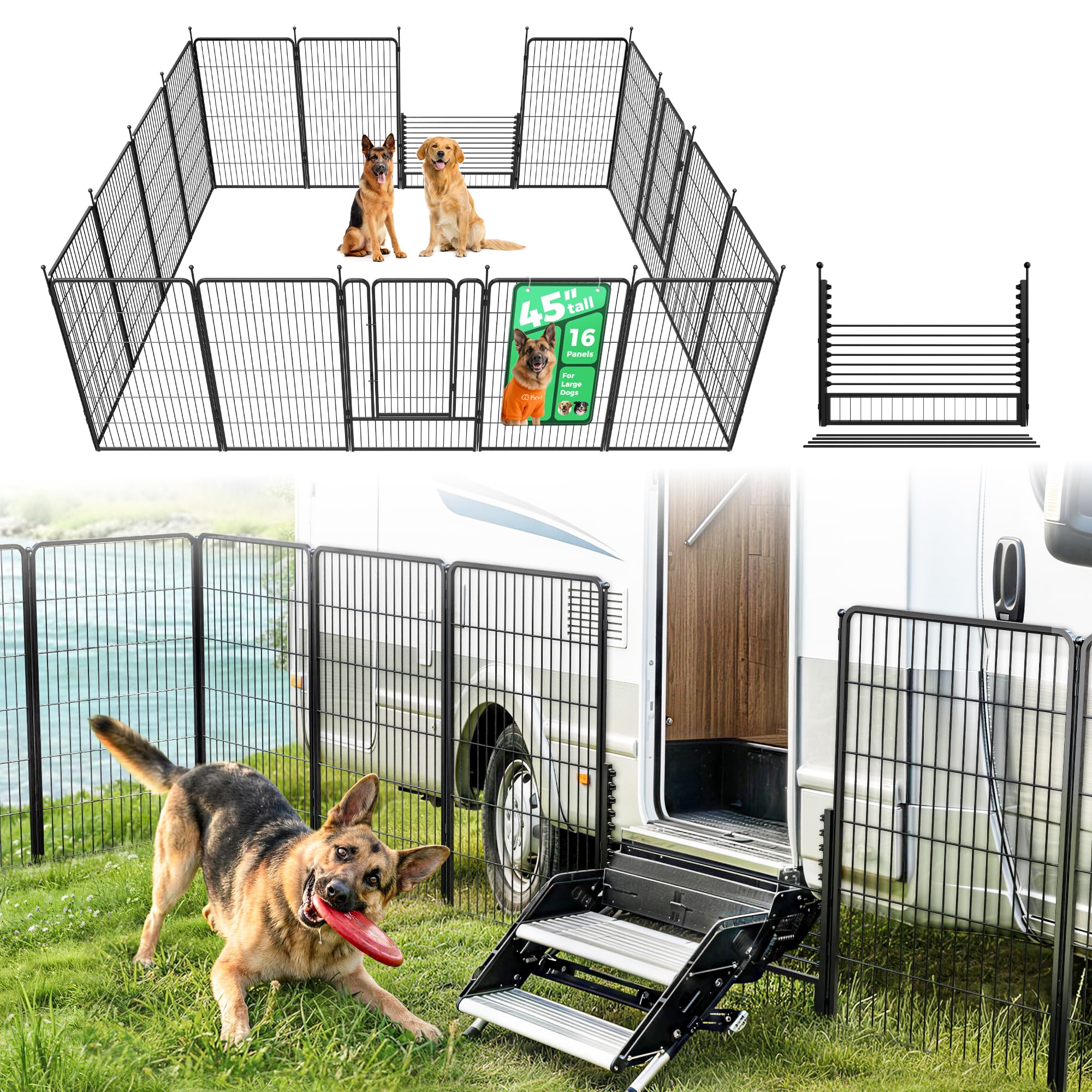 FXW Rollick Dog Playpen, Indoor, Yard & RV Camping