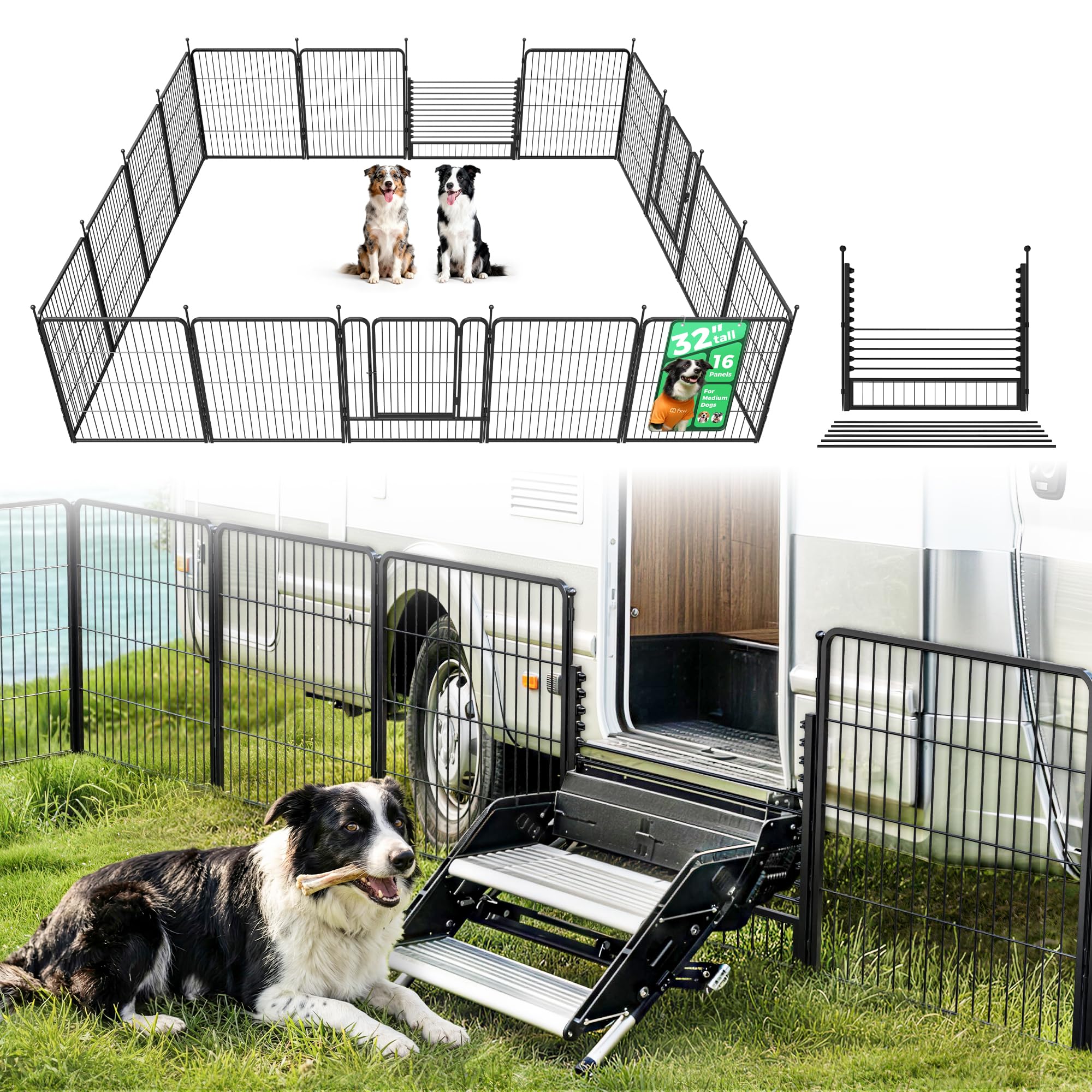 FXW Rollick Dog Playpen, Indoor, Yard & RV Camping