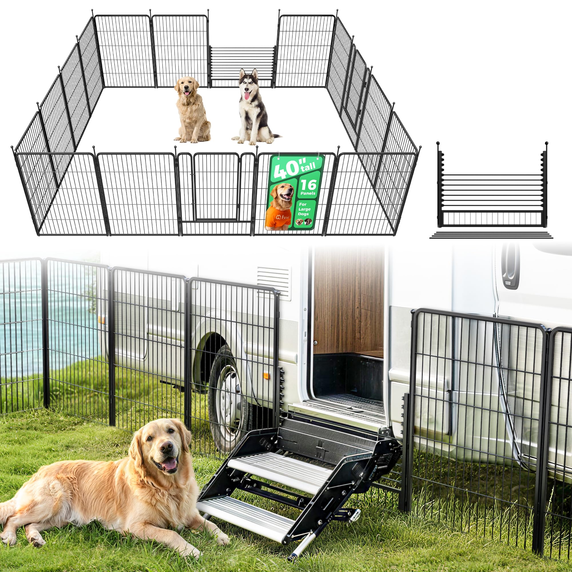 FXW Rollick Dog Playpen, Indoor, Yard & RV Camping