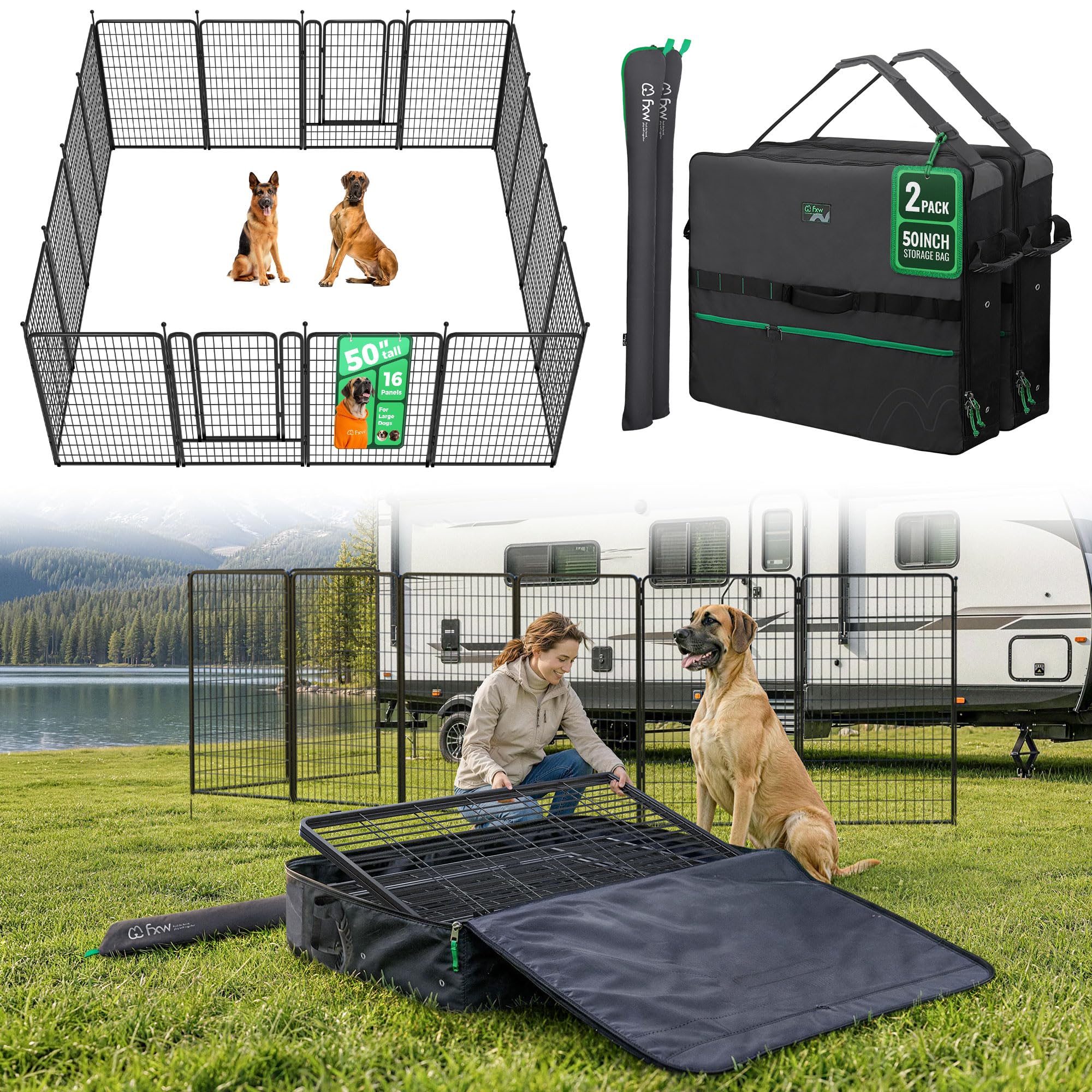 FXW Rollick Dog Playpen, Indoor, Yard & RV Camping