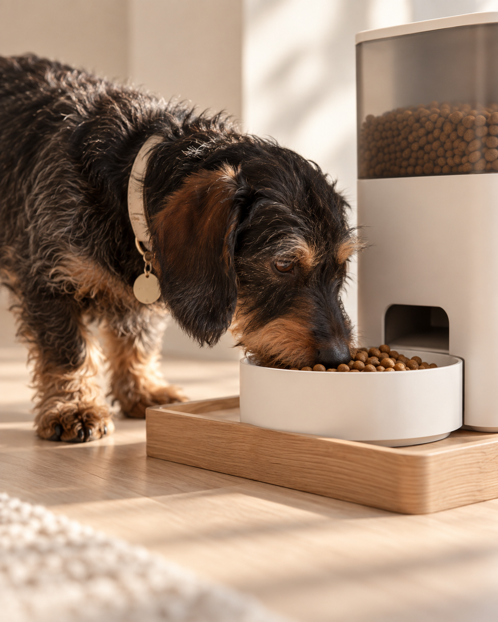 Smart feeder detail for everyday pet care